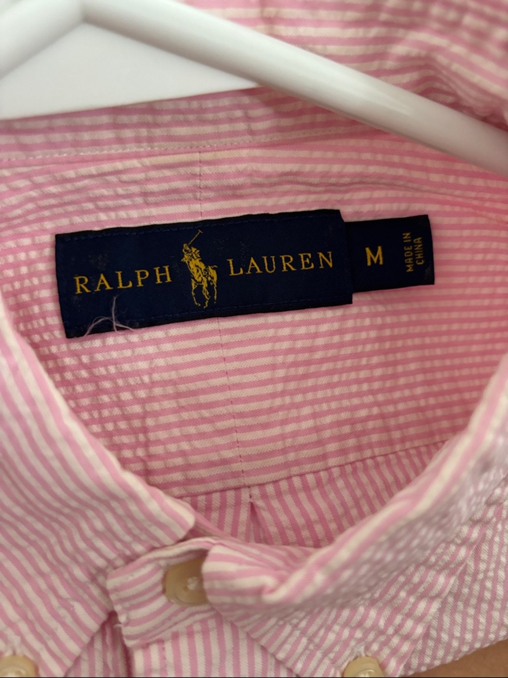 Ralph Lauren Pink Short-Sleeve Button-Down seersucker Shirt - Picture 2 of 5
